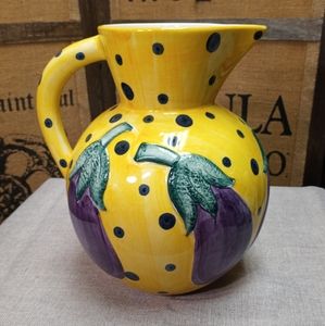 Intrada Whimsical Eggplant Pitcher,  Made in Italy